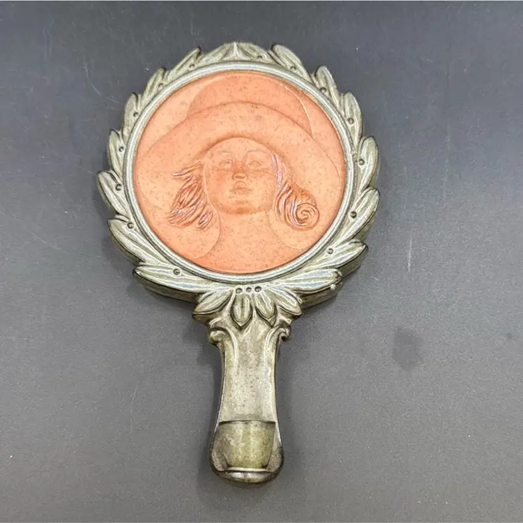 Vintage Art Deco Pottery Girl Cameo Candle Sconce Headband Wreath Rim