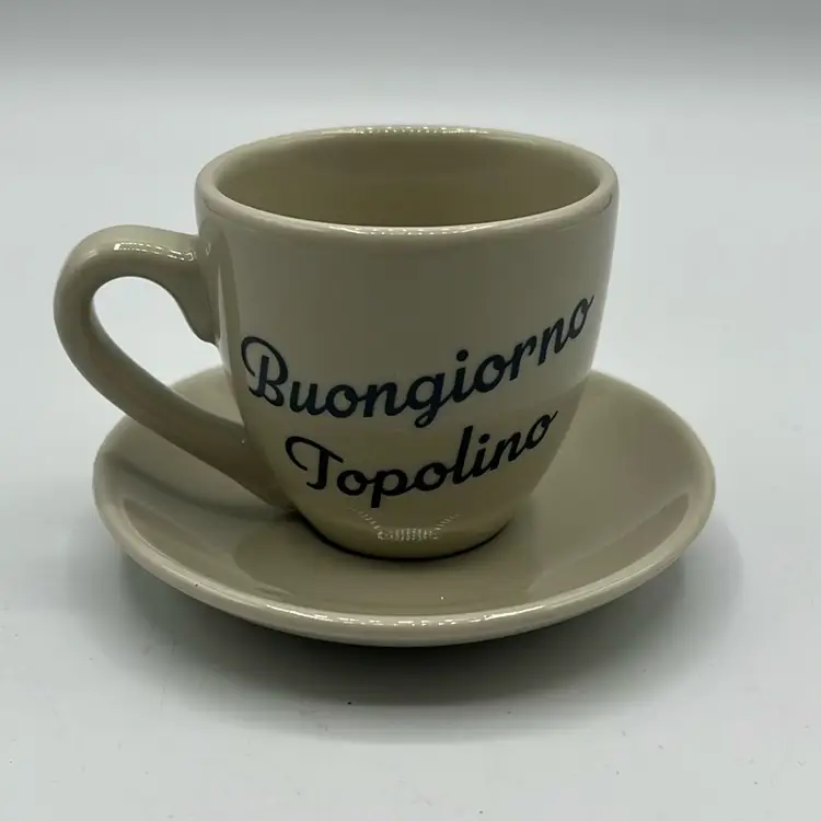 Mickey Mouse Espresso Cup & Saucer From EPCOT Italy Pavillion