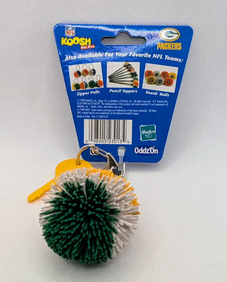Vintage 1999 Green Bay Packers Koosh Ball NFL football toy NEW Hasbro Yellow Key