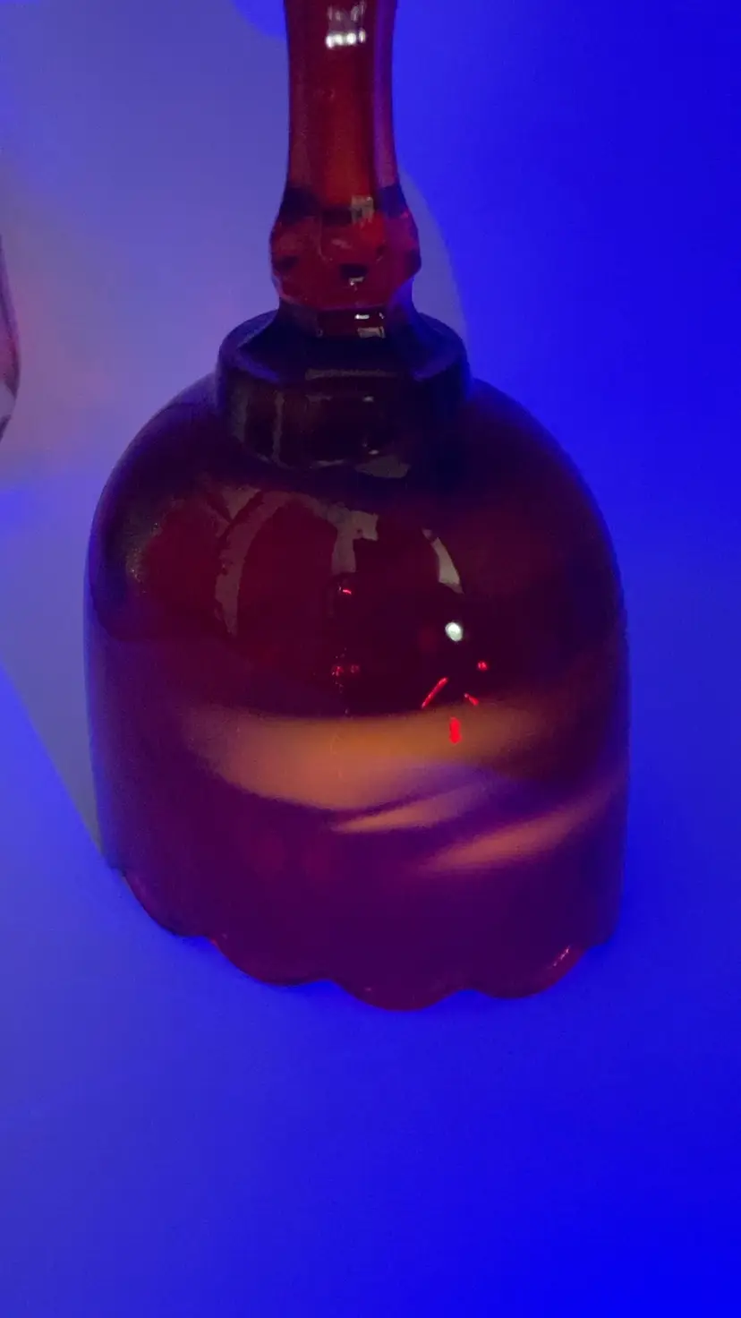 Vintage Amberina Bell! 6 1/2” Tall x 3 1/2” Wide! UV Glow 😎😎😎