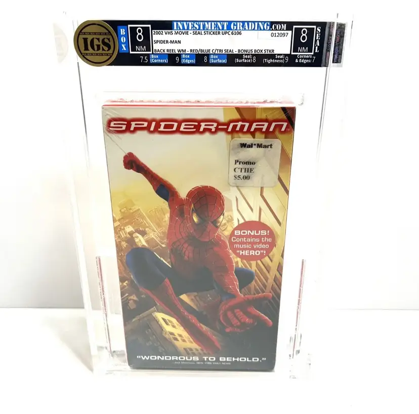 New 2002 Spider-Man Sealed VHS IGS Near Mint 8.0 Box 8.0 Seal Marvel