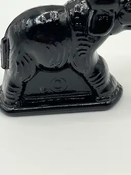 Vintage Miniature Black Glass Elephant