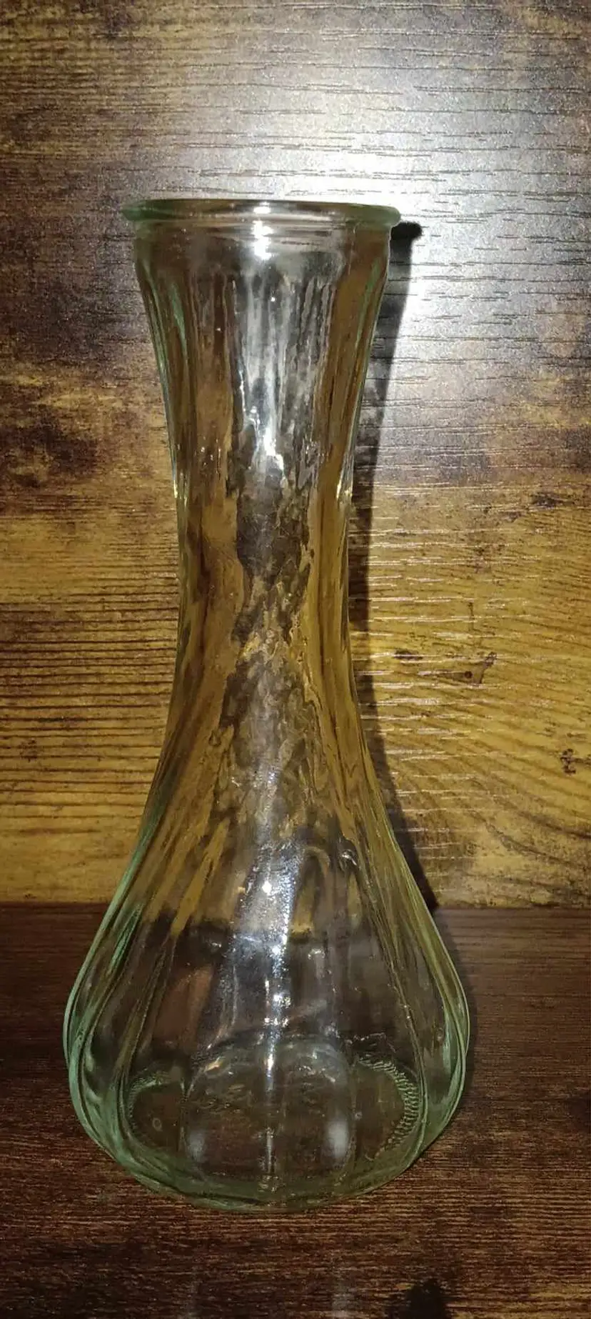 Hoosier Glass Clear Swirl Vase