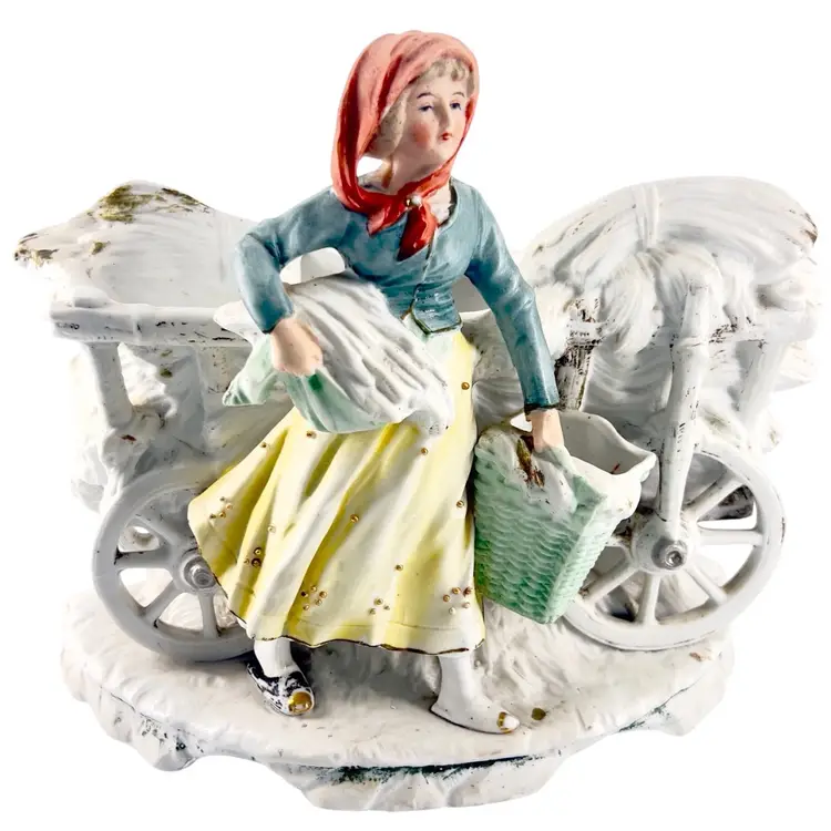 Antique Victorian Planter German Bisque Makers Marked & Provenance 1915