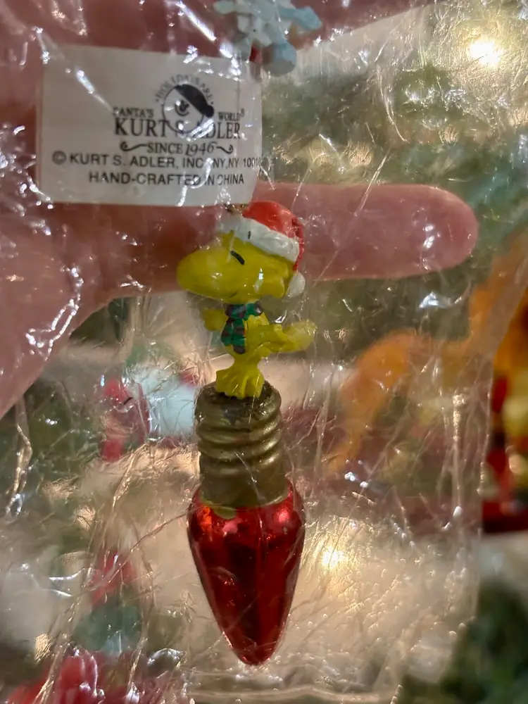 Woodstock On Lightbulb Christmas Ornament