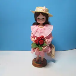 vintage girl in pink dress Bradley Dolls Miss June