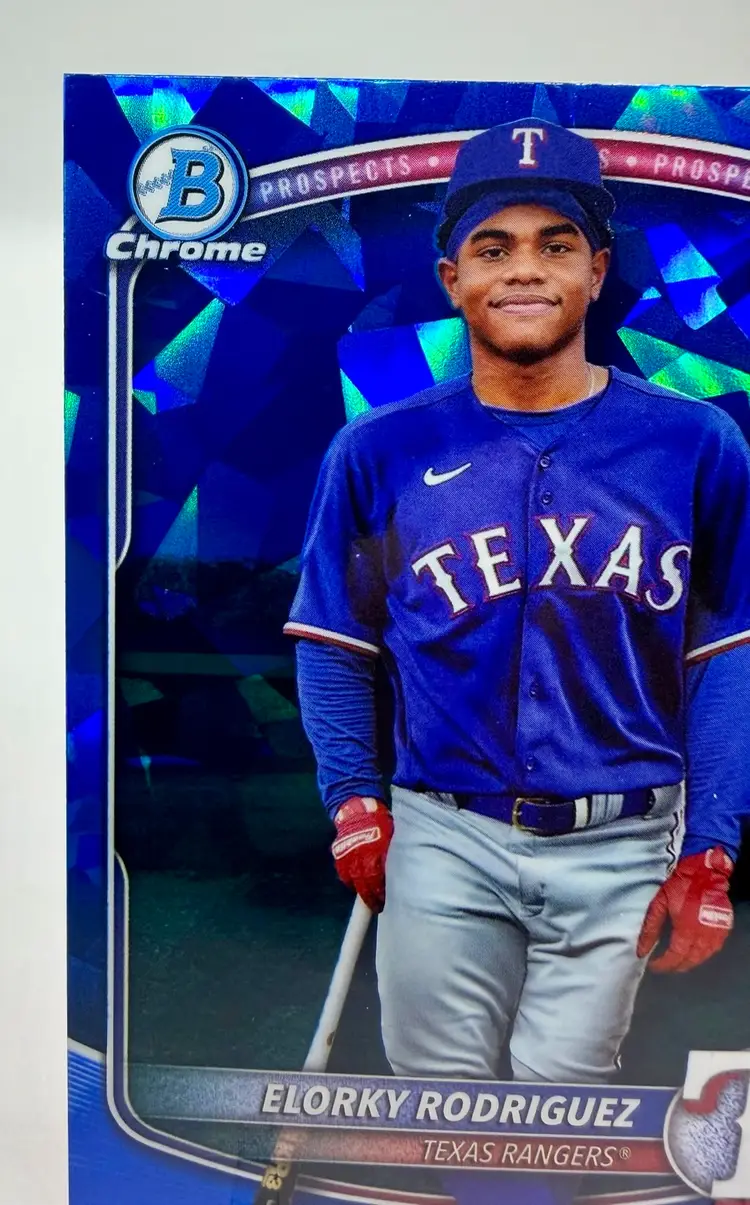 Elorky Rodriguez 2025 Bowman Chrome Sapphire 1st Bowman #BCP-186 Texas Rangers