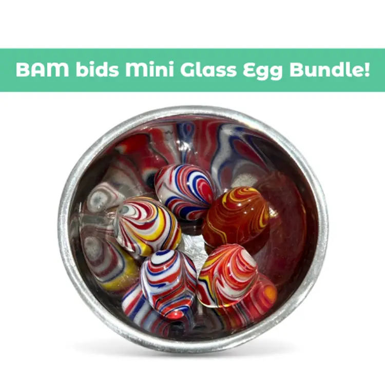 BAM bids Mini Glass Egg and Trinket Dish Bundle