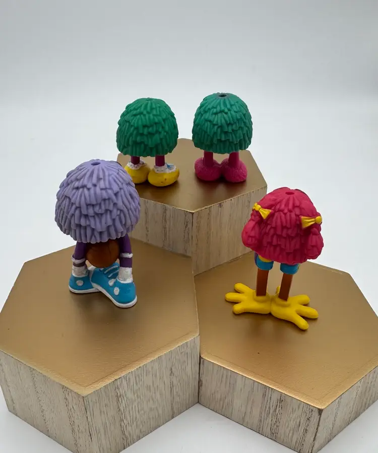 Vintage McDonald’s Fry Guys Figures Blue Purple Green Stilts Basketball 1989