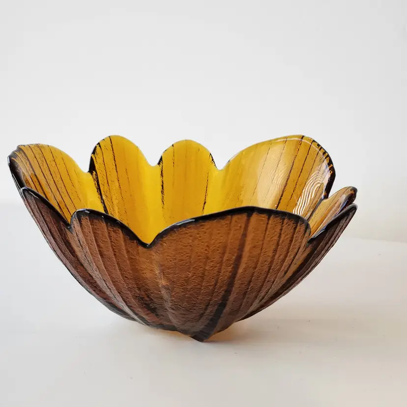 Vintage  Amber glass bowl