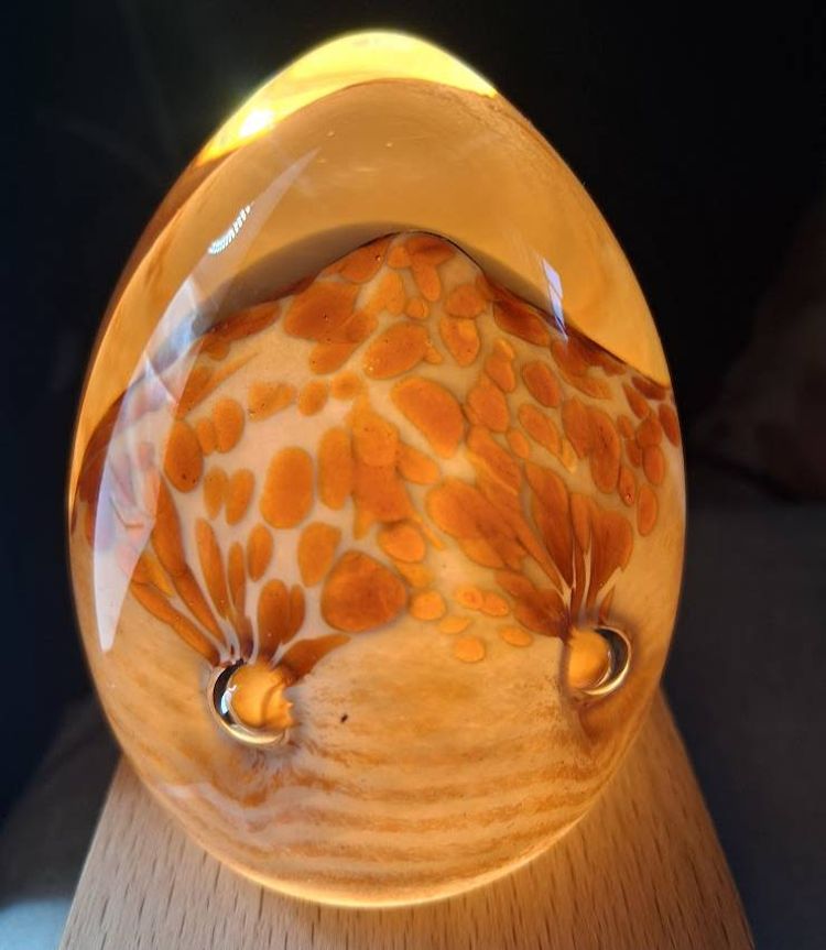 Caithness, Scotland NEW IN BOX, QUATRO-PEACH, EGG Paperweight