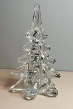 Vintage Sylvestri 5” Clear Glass Christmas Tree Taiwan Sticker