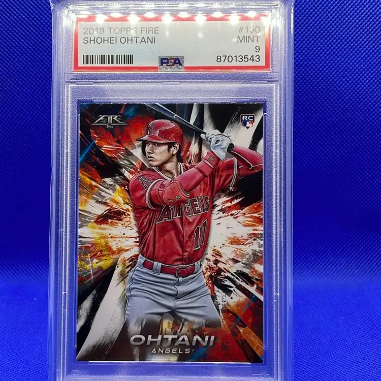 2018 Topps Fire Shohei Ohtani RC PSA 9 Los Angeles Dodgers