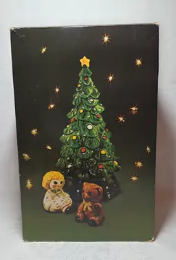 Vintage Avon Merry Christmas Tree With Bear Doll Salt Pepper Hostess With Box