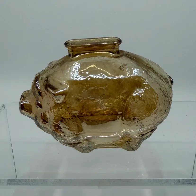 Vintage Anchor Hocking Marigold Carnival Glass Piggy Bank