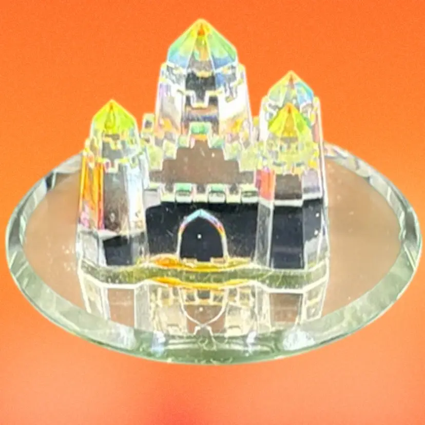 1985 Iris Arc Tabletop Art Objects, Rainbow Crystal Castle Figurine/Paper Weight.
