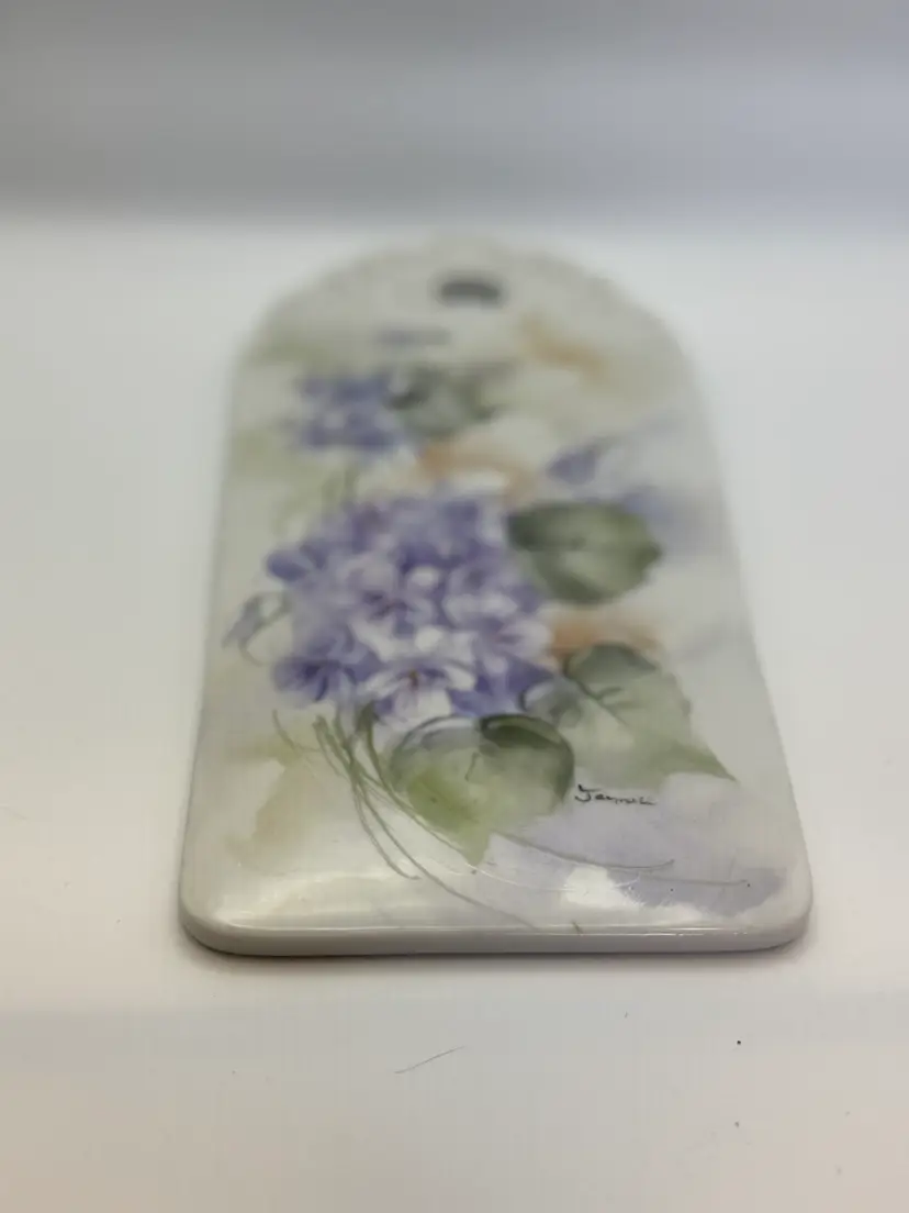 Hand Painted Ceramic Cutting Board, 9.5”x4.5” Signed Jaynell