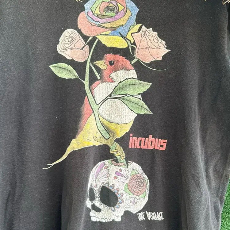 Incubus 2012 Tour, Official Merchandise, Black Graphic T-Shirt, Tour Cities On The Back