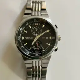 KENNETH COLE REACTION KC3732 Men's Stainless Steel Chronograph Watch Black Dial