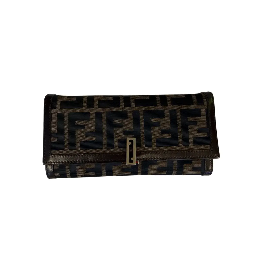 Fendi Zuccq Canvas Flap Wallet