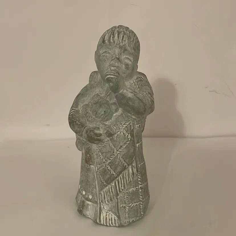 #464 Isabel Bloom Sculpture Angel With Teddy Bear Sucking Thumb