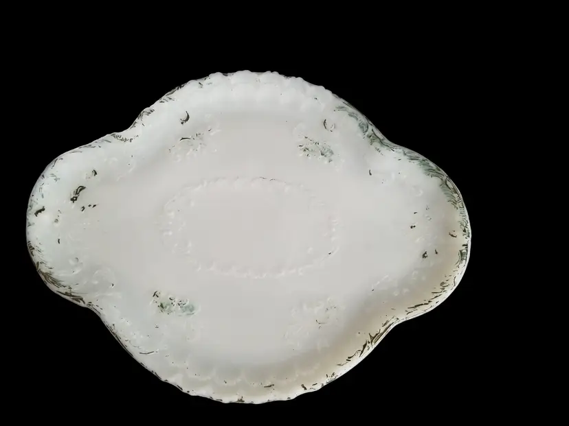 102 Antique Dithridge Milk Glass Victorian Vanity Dresser Tray