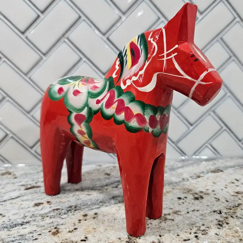 Nils Olsson 5" Wooden Red Dala Horse Hand Painted