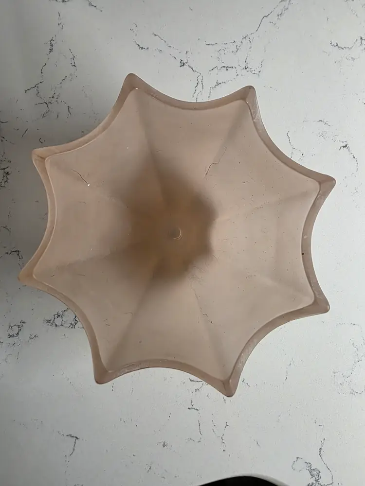 Art Deco Pink Depression Glass Light/Lamp Umbrella Shade