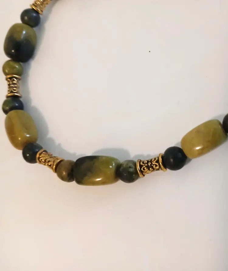 Handmade Green Jasper Stone 20" Necklace