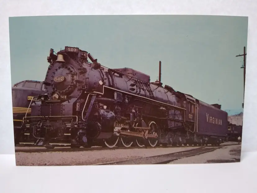 Railroad Postcard Virginian 507 Locomotive Steam Train Audio Visual Virginia