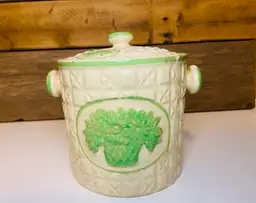 Vintage Ceramic Cookie/Biscuit Jar Made in Japan Mid Century Retro CottageCore Country Cottage Kitsch