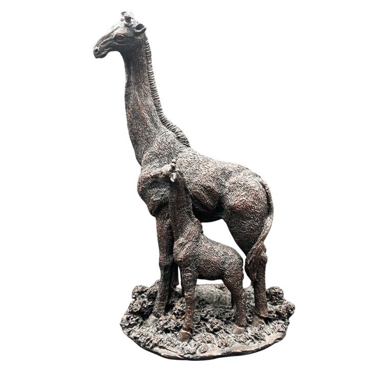 #297A Large Vintage Giraffe Mother And Calf Figurine/Sculpture. Made Of Resin Or A Composite Material.