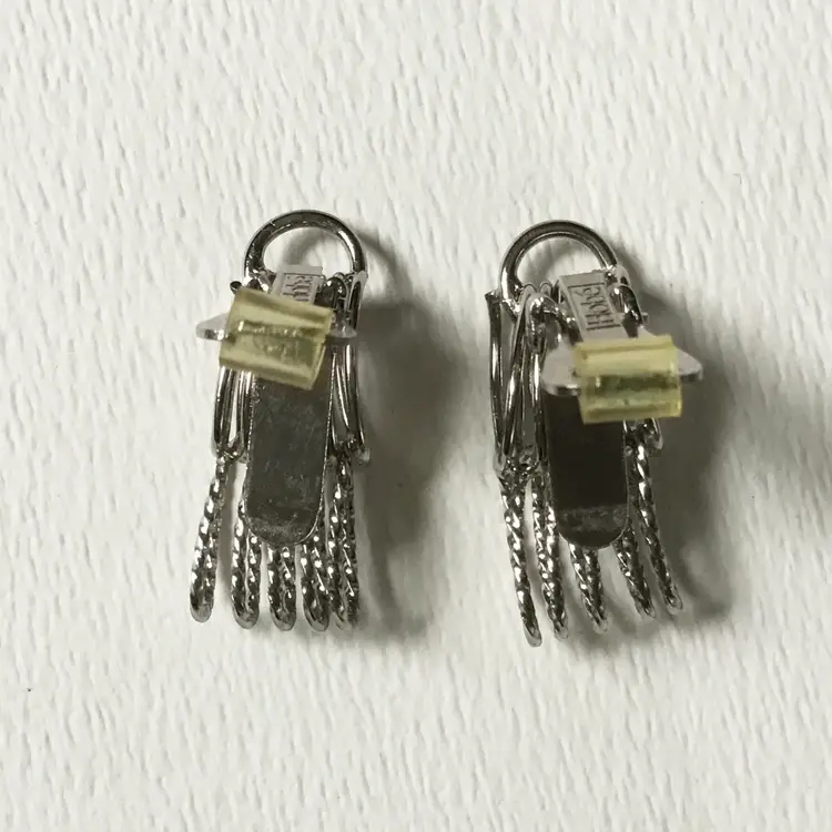 Vintage Hobe Silver Tone Wire Multi Loop Clip-On Earrings