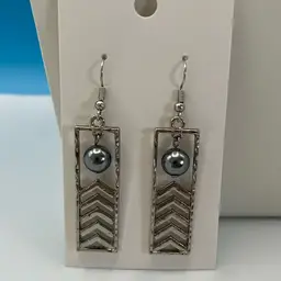 Gray Pearl Earrings Fish Hook