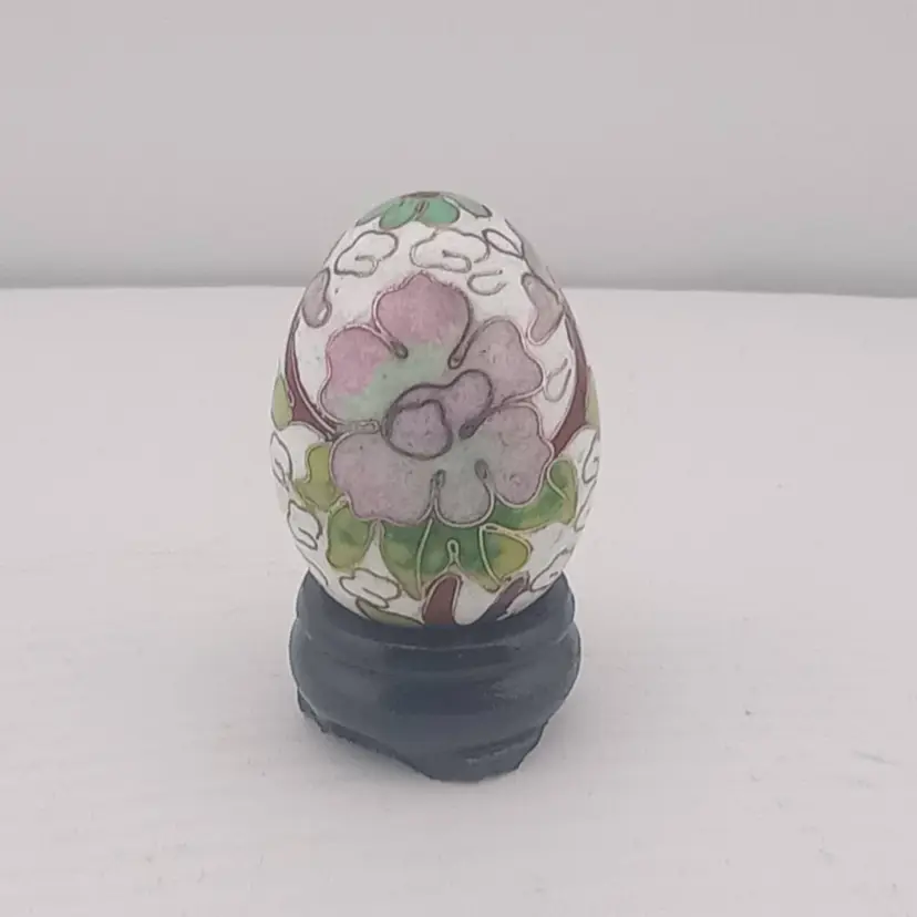 Mini cloisonne egg w stand