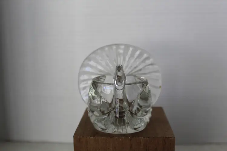 Votive Candle Holder Avon Thanksgiving Turkey Shaped Crystal Glass Clear