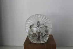 Votive Candle Holder Avon Thanksgiving Turkey Shaped Crystal Glass Clear