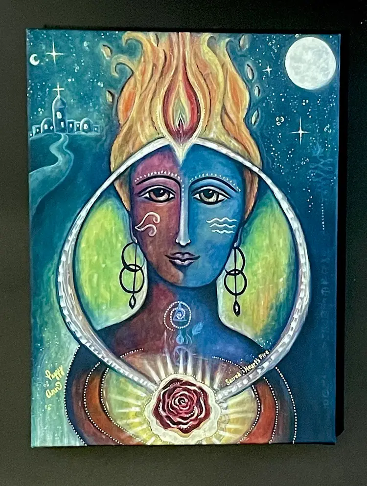 Sacred Heart’s Fire - Gallery Wrapped Canvas Print (9x12 in) Ready To Hang