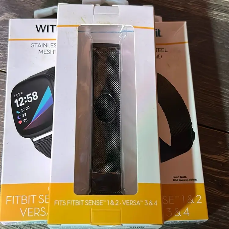 Lot Of 3 With It Stainless Steel Mesh Fitbit Steel Mesh Band