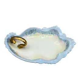 Porcelain Trinket Dish Hand Painted And Signed Austria 6”