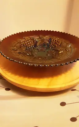 Northwood Grape and Cable Amethyst Carnival Glass Dish