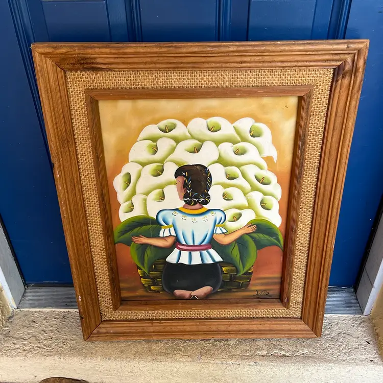 LARGE Signed Original Painting In Beautiful Wood Frame