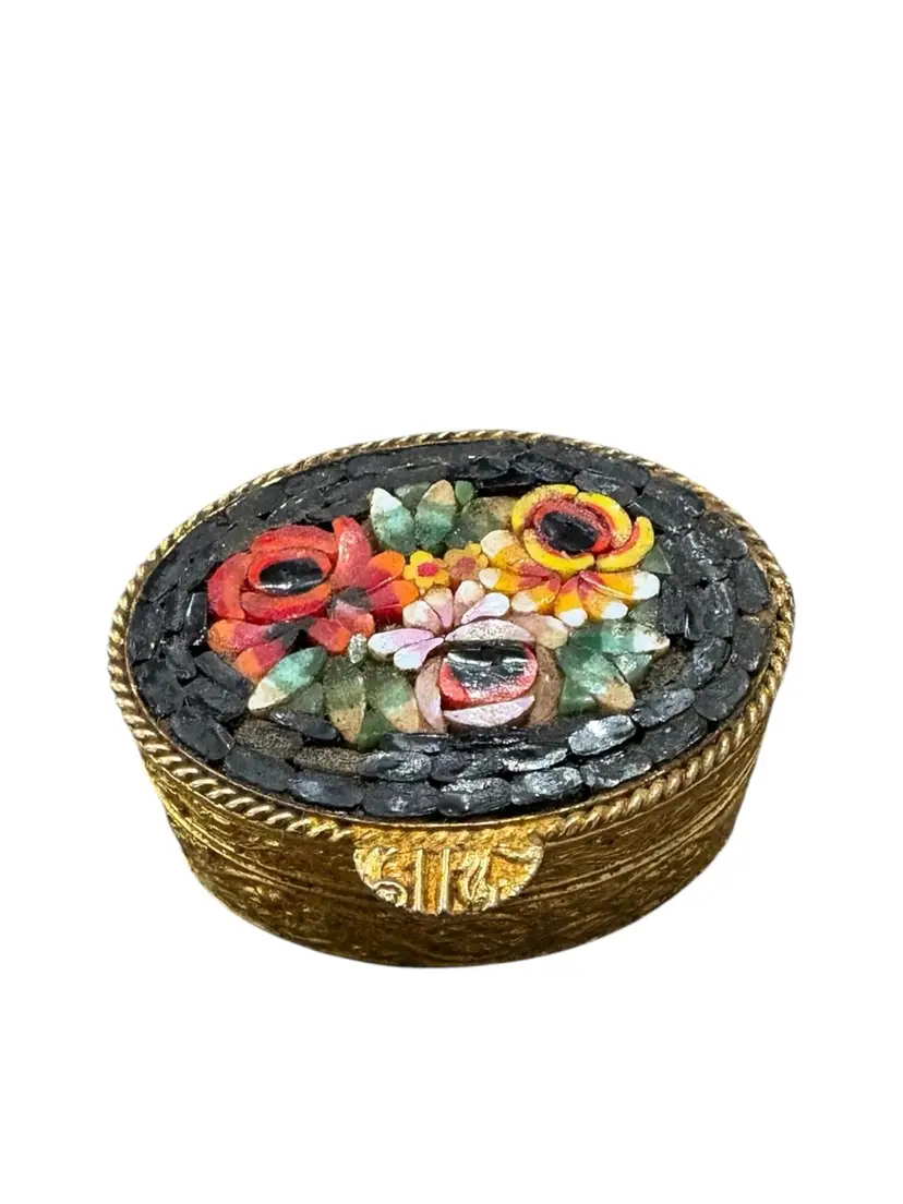 14. Vintage Micro Mosaic Pill Box