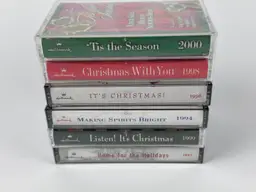 Lot of 6 Vintage Christmas Cassette Tapes Olivia Newton John, Trisha Yearwood +