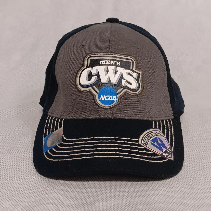 2013 College World Series Baseball Cap Gray Black One Size NWT Top Of The World