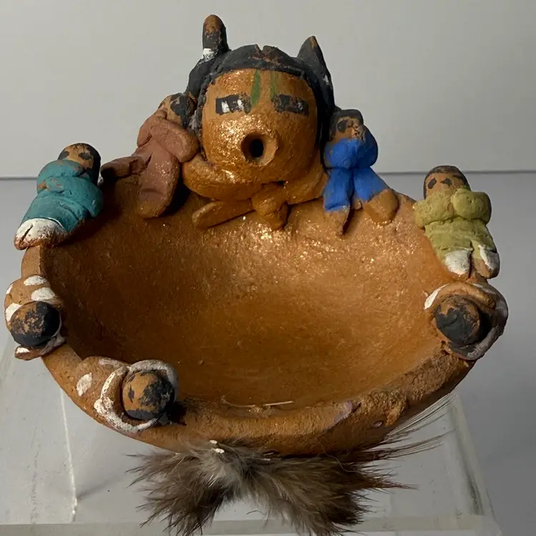 NA Jemez Earth’s Story Storyteller Mini Bowl By Rain Circles 2002 3.5”
