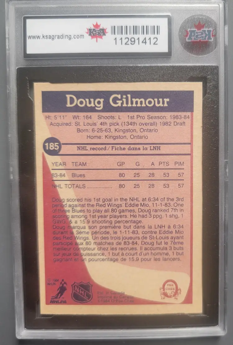 1984-85 O-Pee-Chee Doug Gilmour RC KSA 8