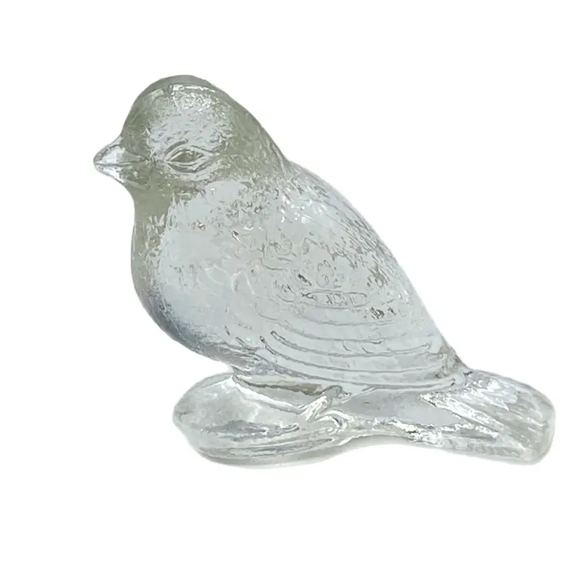 Vintage Bird Figurine Mosser Clear Glass Spring Cottagecore Decor