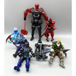 Fortnite Action Figures With Accessories Lot Of 7 Jointed 5 Way W/Weapons Toys