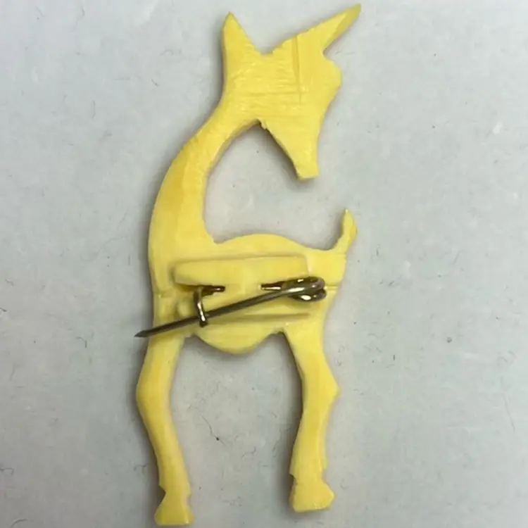 Art Deco Celluloid Deer Pin